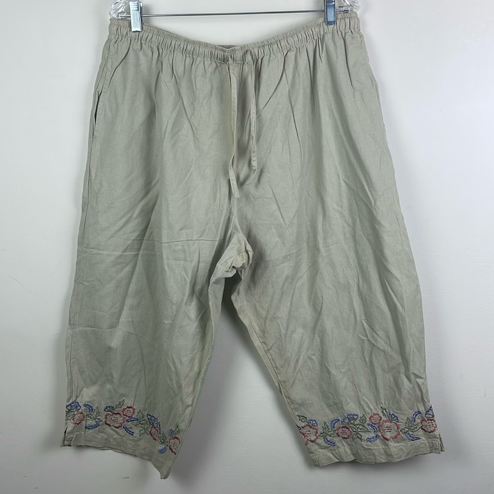 Jennifer Moore Casual Drawstring Pant Embroidered Leg